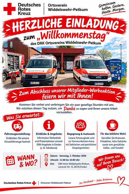 Plakat zum Willkommenstag Einladungsplakat